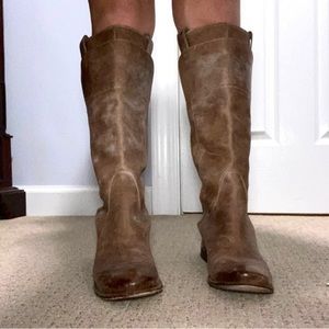 Frye Tan Paige Tall Riding Boots
